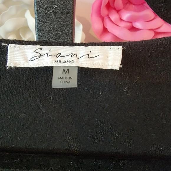 Sioni Milano Black Dot Embellished Sleeve Sweater - Picture 4 of 5